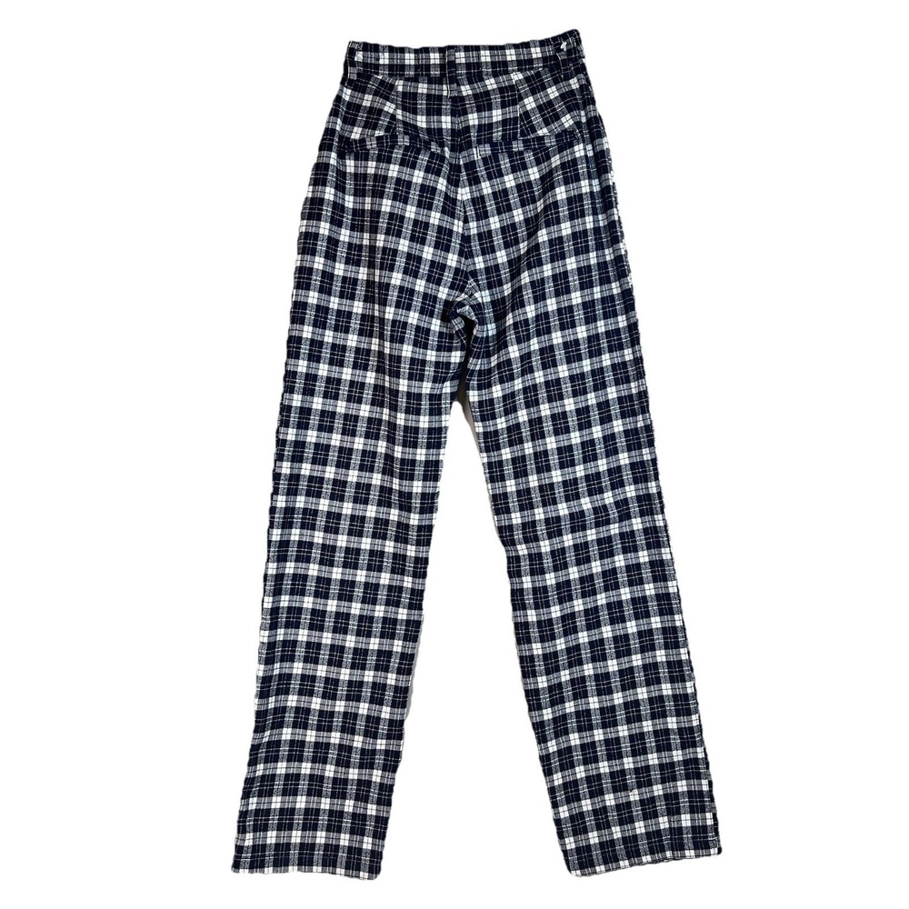 Hollister Women's Ultra High Rise Blue Flannel Plaid Pants Golf Preppy 00R W23